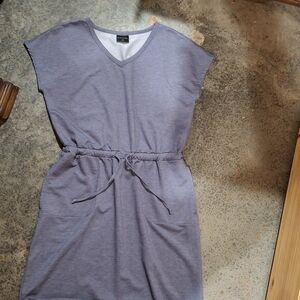 32 Degrees Lavender V-Neck Drawstring Mini Dress